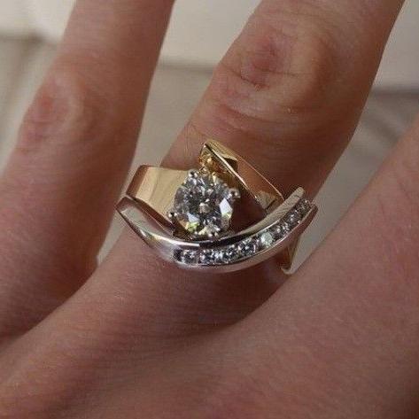 LYNN™ - Vintage Irregular Gold & Silver Zirconia Ring