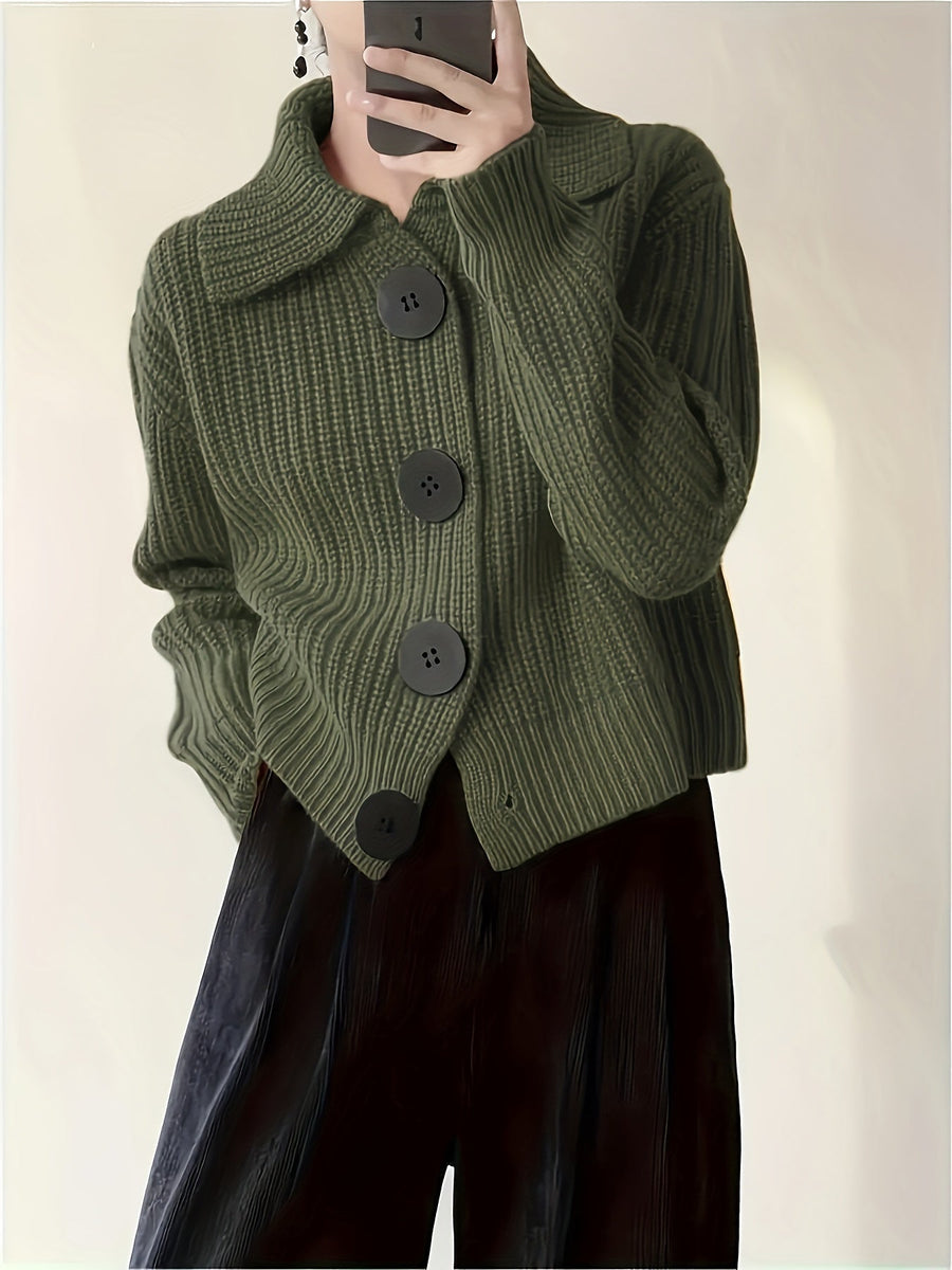 FIONA – STATEMENT BUTTON KNIT SWEATER