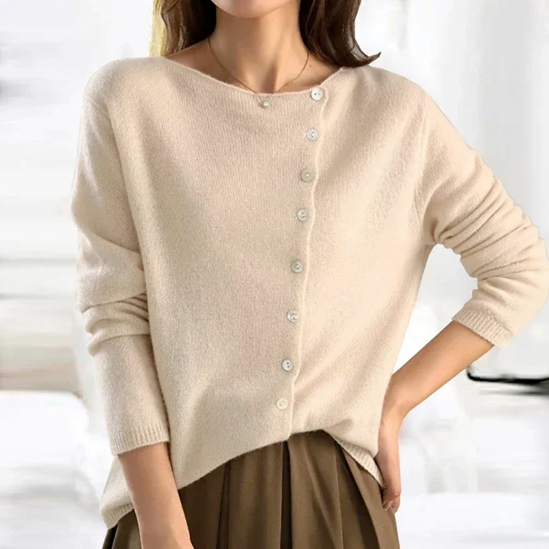 Elegant Wool Jacket with Side Closure