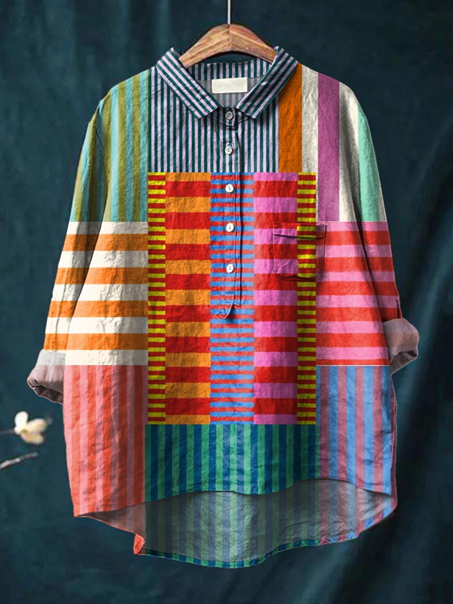 Color Block Stripe Shirt