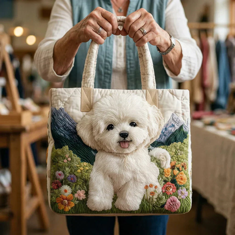 Handmade Bag - White Dog