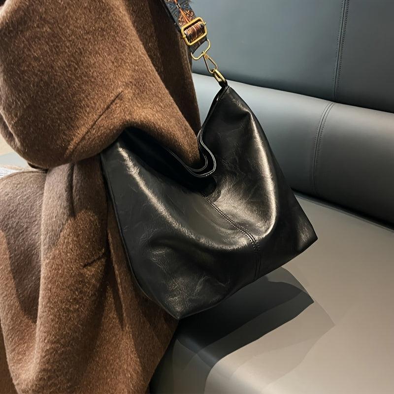 Embjørg | Classic Shoulder Bag with Adjustable Patterned Strap
