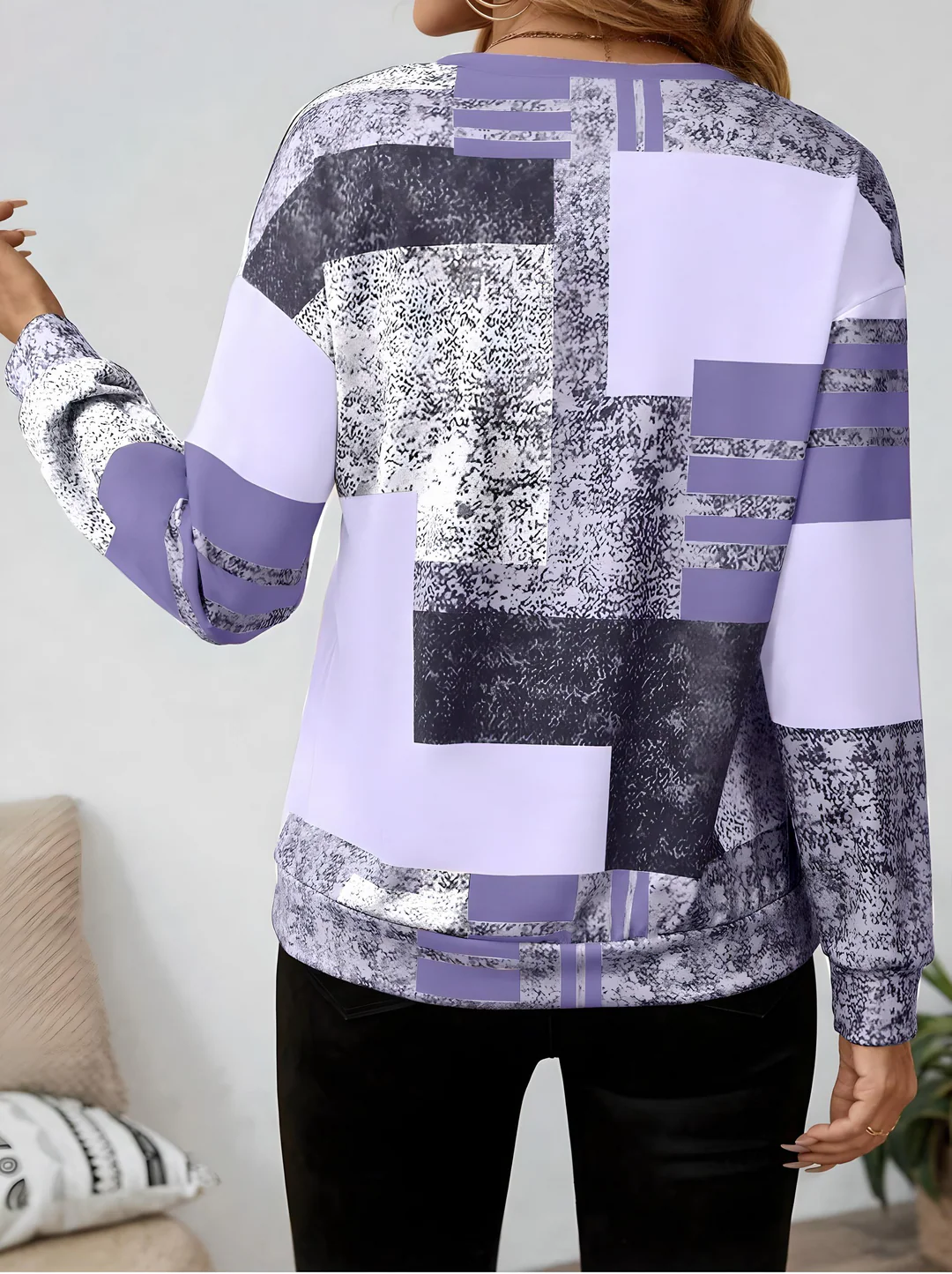 Patterned Long Sleeve Top