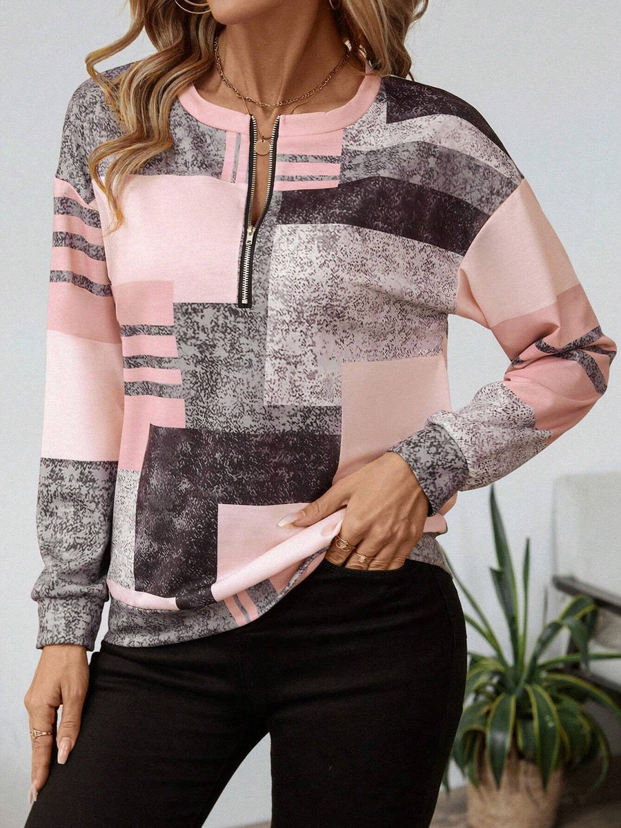 Patterned Long Sleeve Top