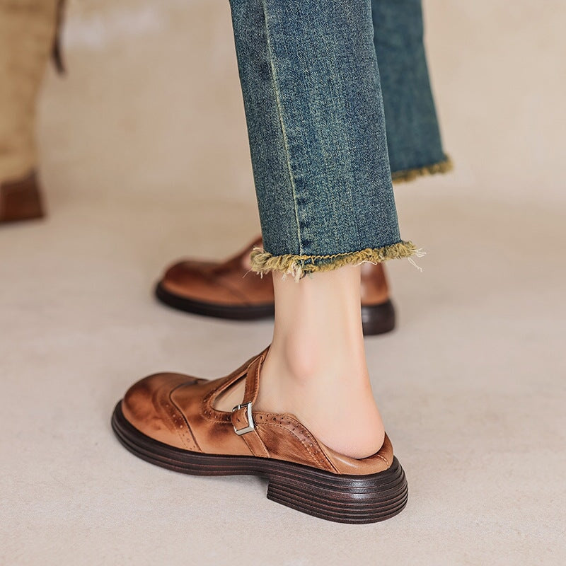 VELDA | Elegant Leather Mary Janes