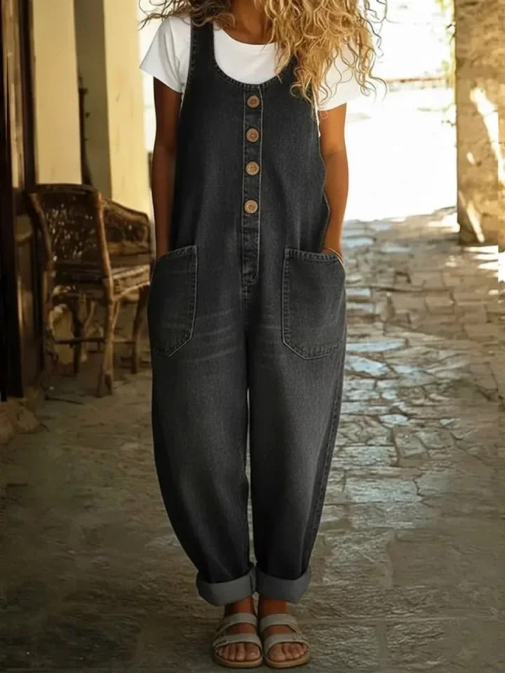 Ruth | Vintage Washed Cotton Denim Overalls