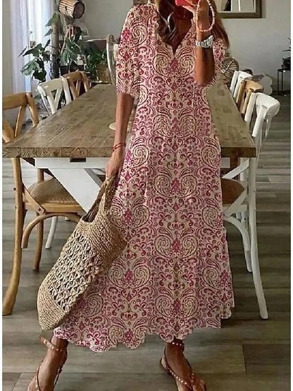 Women's Solid Viscose Boho Dress