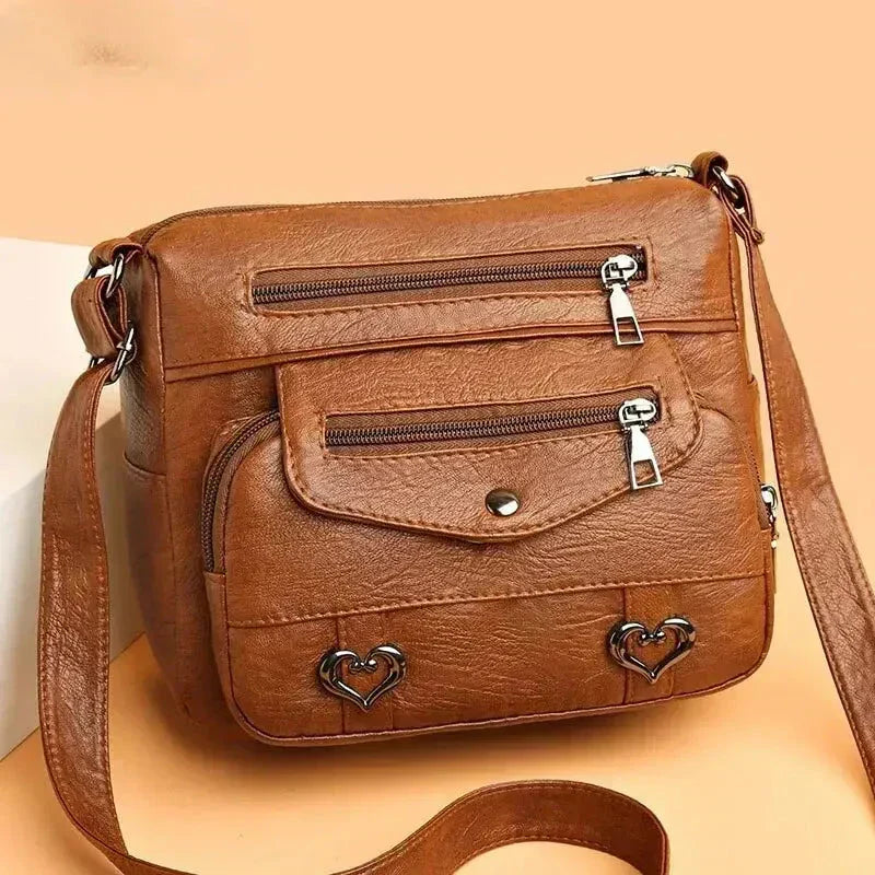 Lux | Trendy Heart Accent Crossbody Bag
